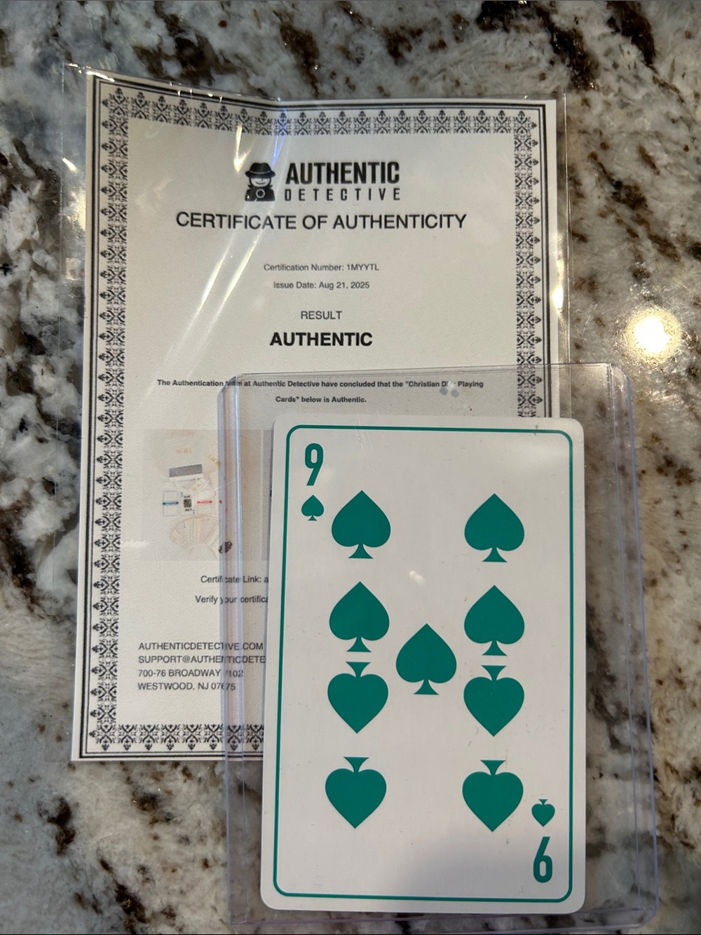 Dior Playing Card - Green Spade 9